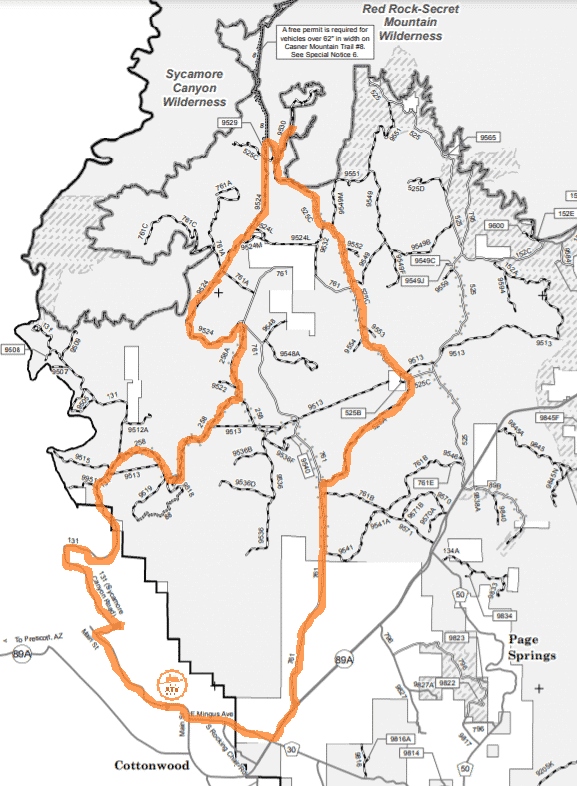 Overview Map of Shamans Cave Trail - Vortex ATV Rental Overview map of Shamans cave trail from Vortex ATV Rental
