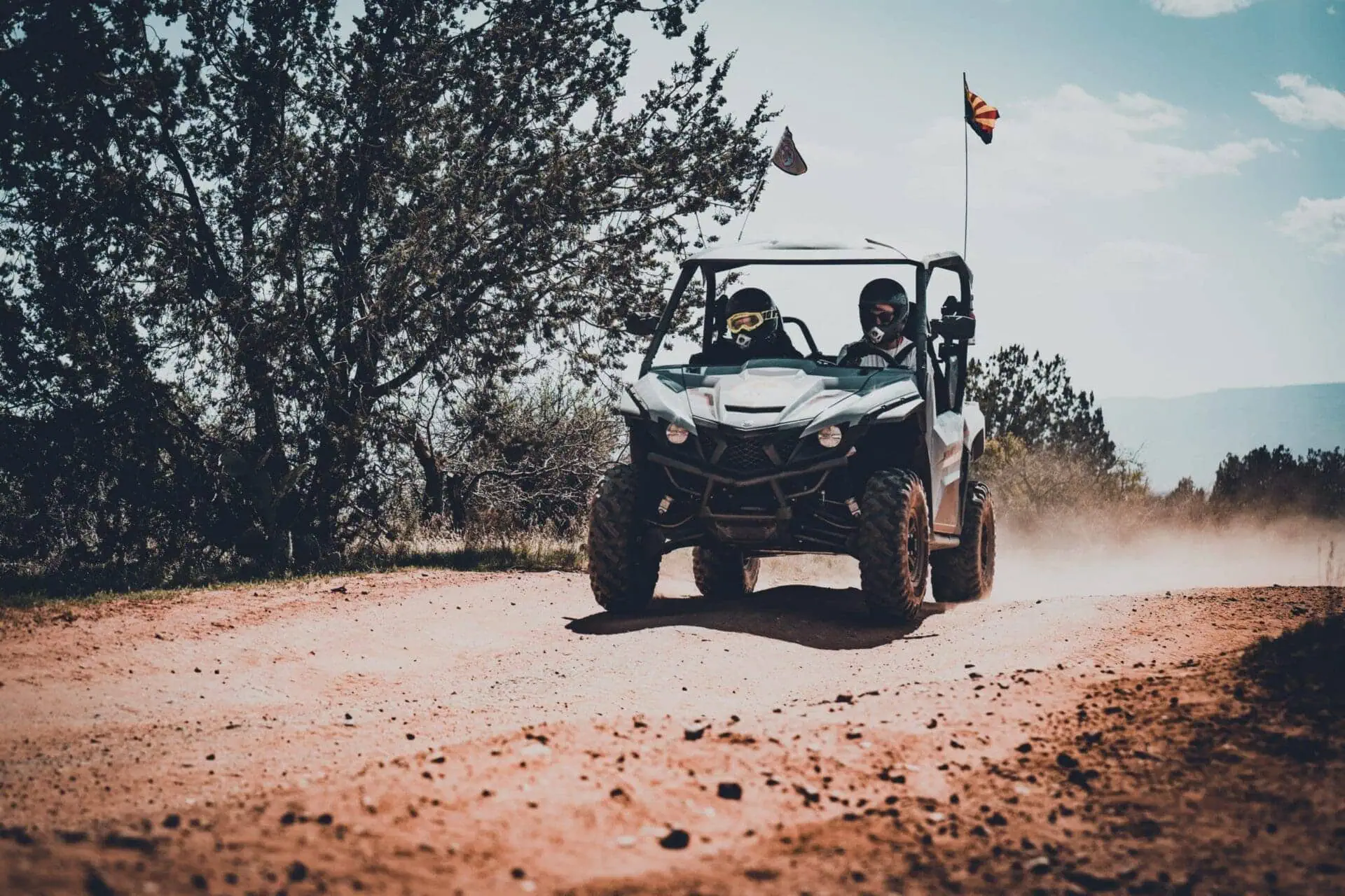 Moving shot of Vortex ATV Rental on an off-road trail near Sedona Arizona