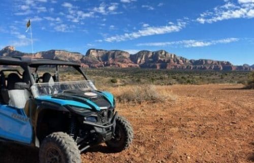 Sedona UTV Rental enjoying the views on a blue-sky day